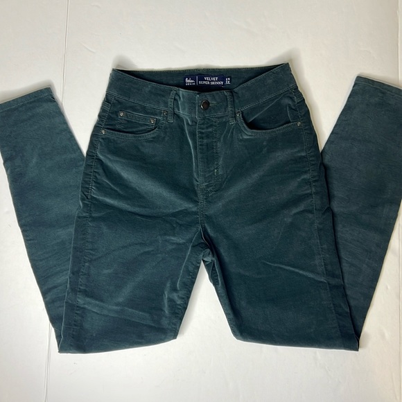 BODEN Velvet Super Skinny Pants Jeans Green Stretch Girly Hi Rise Preppy Ankle 6 - Picture 1 of 17